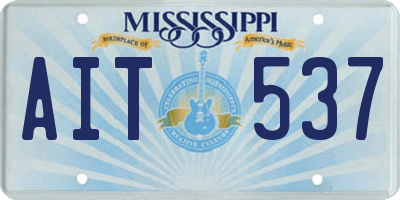 MS license plate AIT537