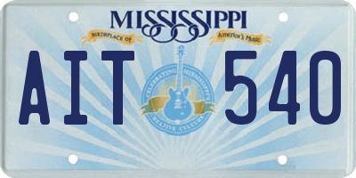MS license plate AIT540