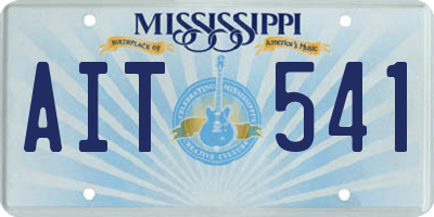 MS license plate AIT541