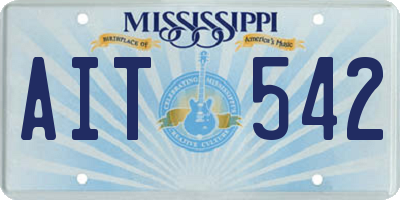 MS license plate AIT542
