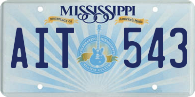 MS license plate AIT543