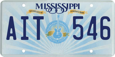 MS license plate AIT546