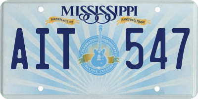 MS license plate AIT547