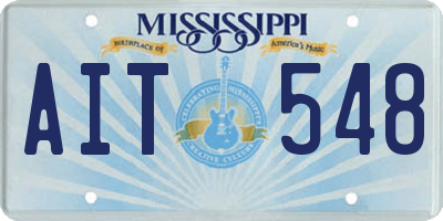MS license plate AIT548