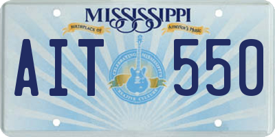 MS license plate AIT550