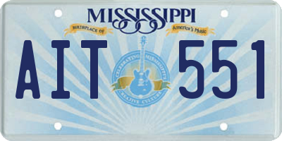 MS license plate AIT551