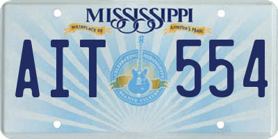 MS license plate AIT554