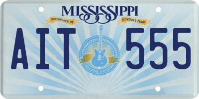 MS license plate AIT555