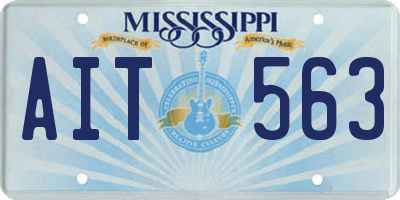 MS license plate AIT563