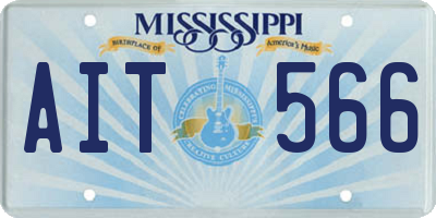 MS license plate AIT566