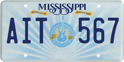 MS license plate AIT567