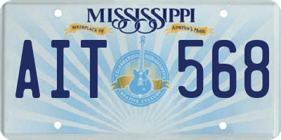 MS license plate AIT568