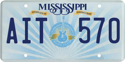 MS license plate AIT570