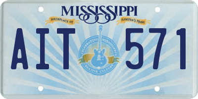 MS license plate AIT571