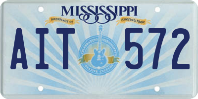MS license plate AIT572