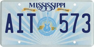 MS license plate AIT573