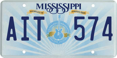MS license plate AIT574