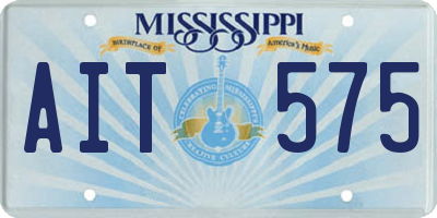 MS license plate AIT575