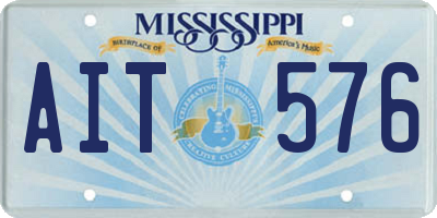 MS license plate AIT576