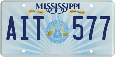 MS license plate AIT577