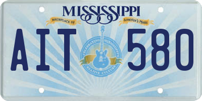 MS license plate AIT580