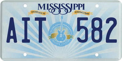 MS license plate AIT582