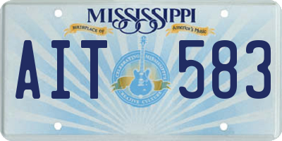 MS license plate AIT583