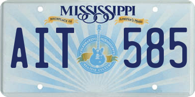 MS license plate AIT585