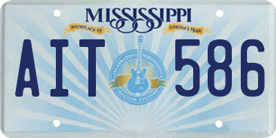 MS license plate AIT586