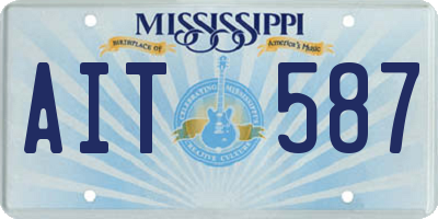 MS license plate AIT587