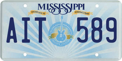 MS license plate AIT589