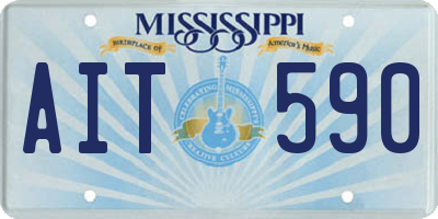 MS license plate AIT590