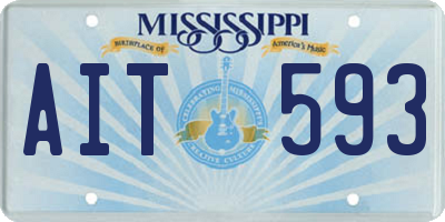 MS license plate AIT593