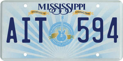 MS license plate AIT594