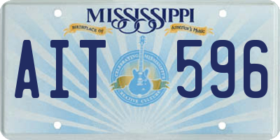 MS license plate AIT596