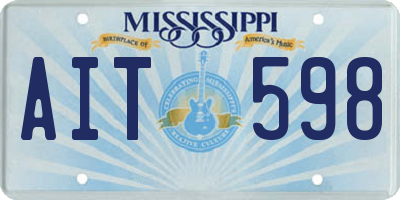 MS license plate AIT598