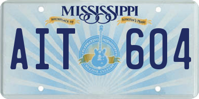 MS license plate AIT604