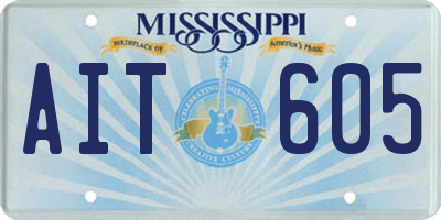 MS license plate AIT605
