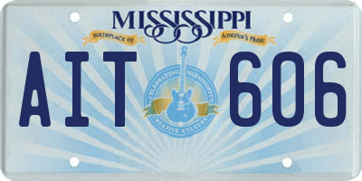 MS license plate AIT606