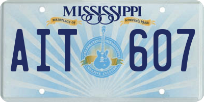 MS license plate AIT607