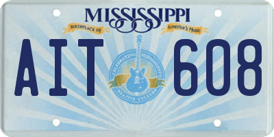 MS license plate AIT608