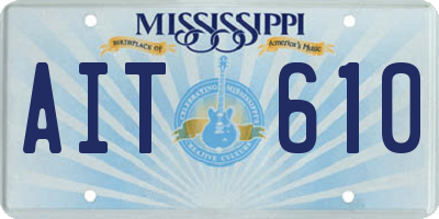 MS license plate AIT610