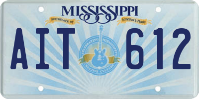 MS license plate AIT612
