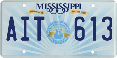 MS license plate AIT613