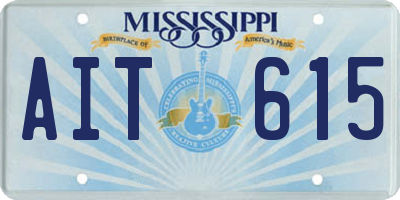 MS license plate AIT615