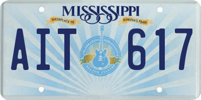 MS license plate AIT617