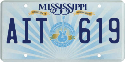 MS license plate AIT619
