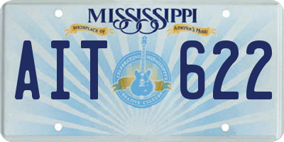 MS license plate AIT622