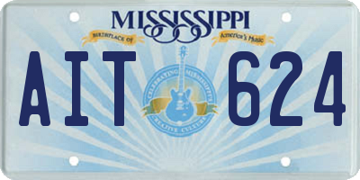 MS license plate AIT624