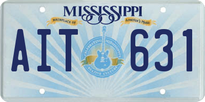 MS license plate AIT631